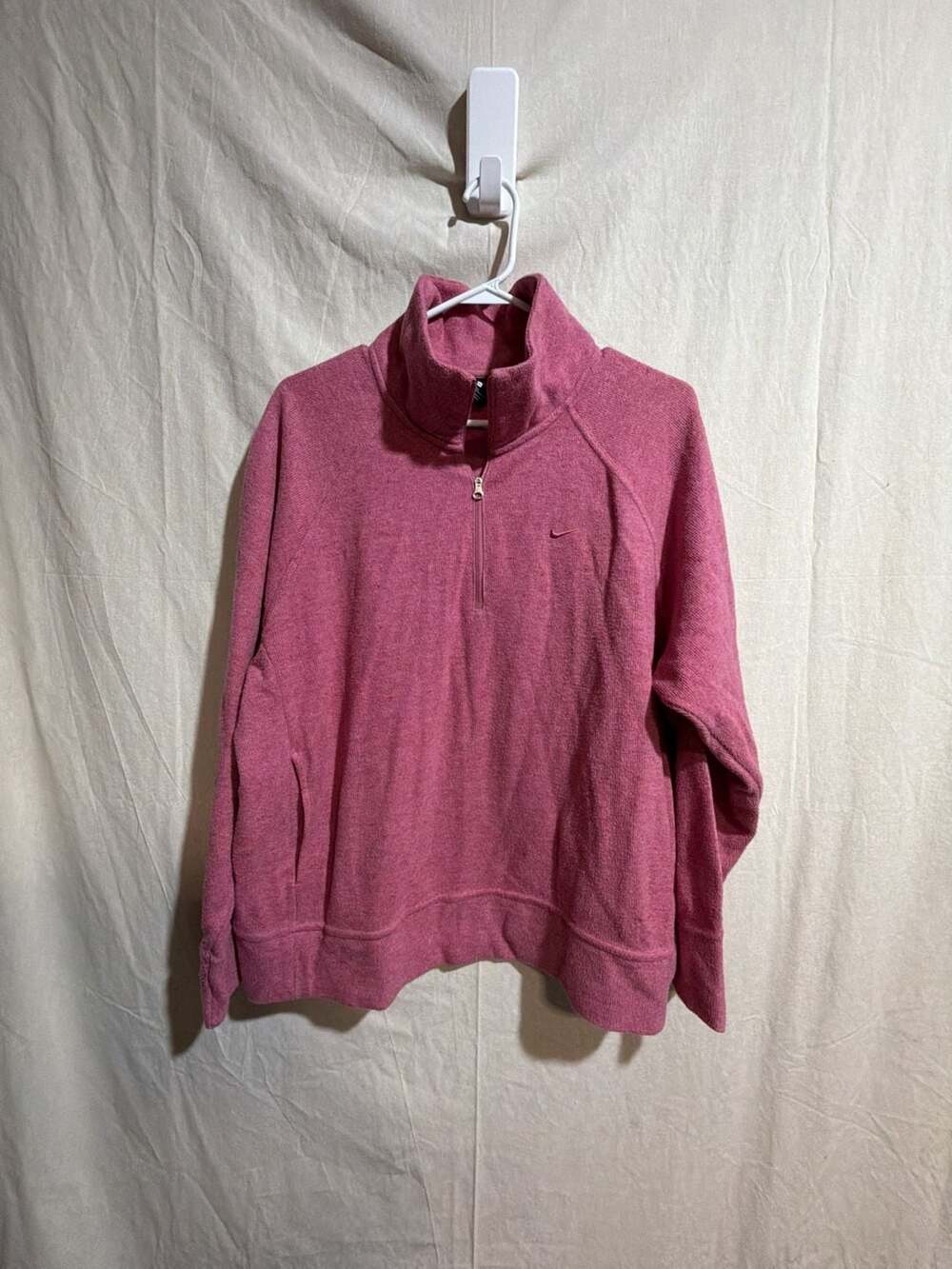 Nike Women Pink Quarter Zip Fleece Pullover Sweater Size XL DM8183-614

Insanely